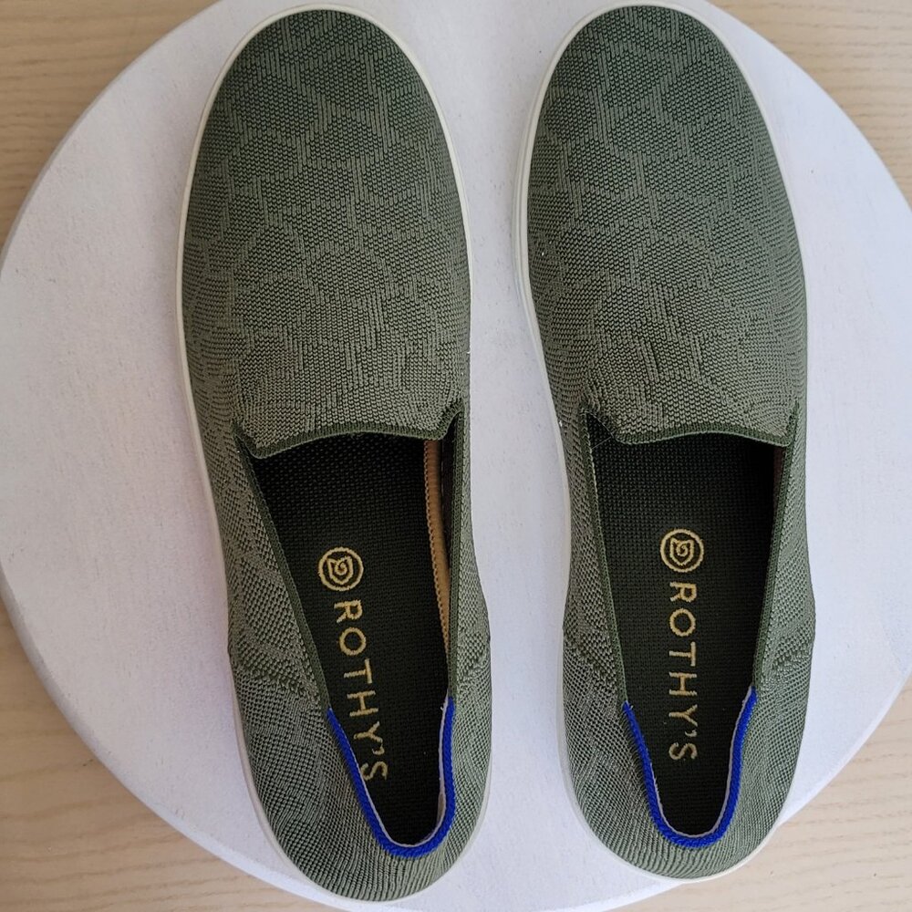 Rothy’s Women's The Original Safari Print Olive Green Slip On Casual Sneaker 12 - Picture 6 of 16